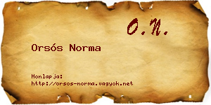Orsós Norma névjegykártya
