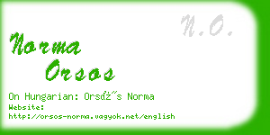 norma orsos business card